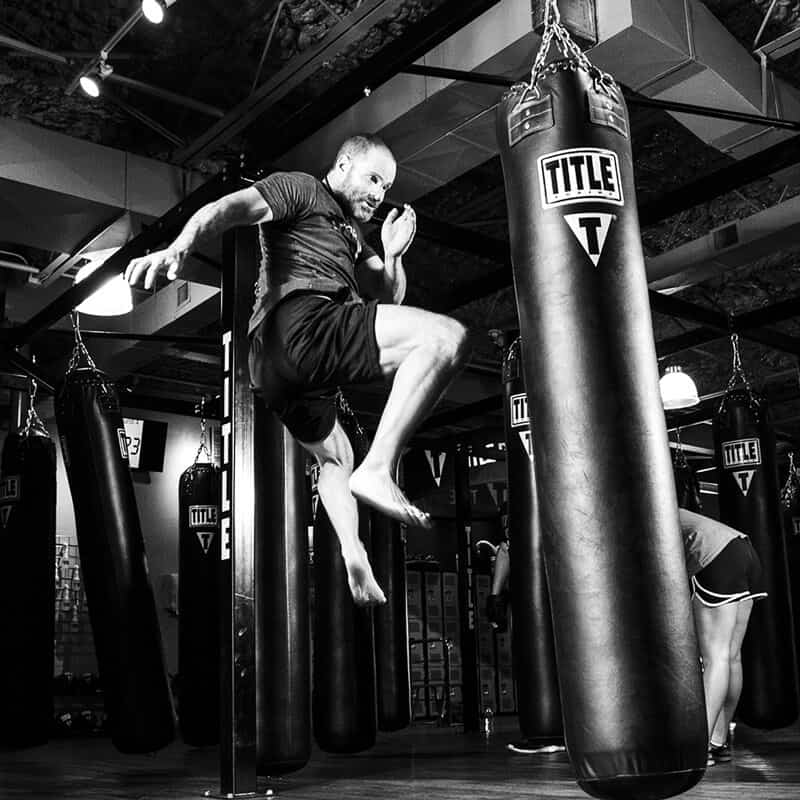 Mixed Martial Arts Lessons for Adults in Brooklyn NY - Flying Knee Black and White MMA