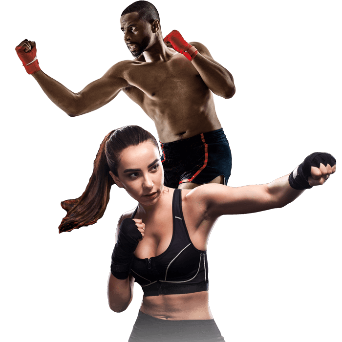 Mixed Martial Arts Lessons for Adults in Brooklyn NY - Man and Woman Punching Hooks